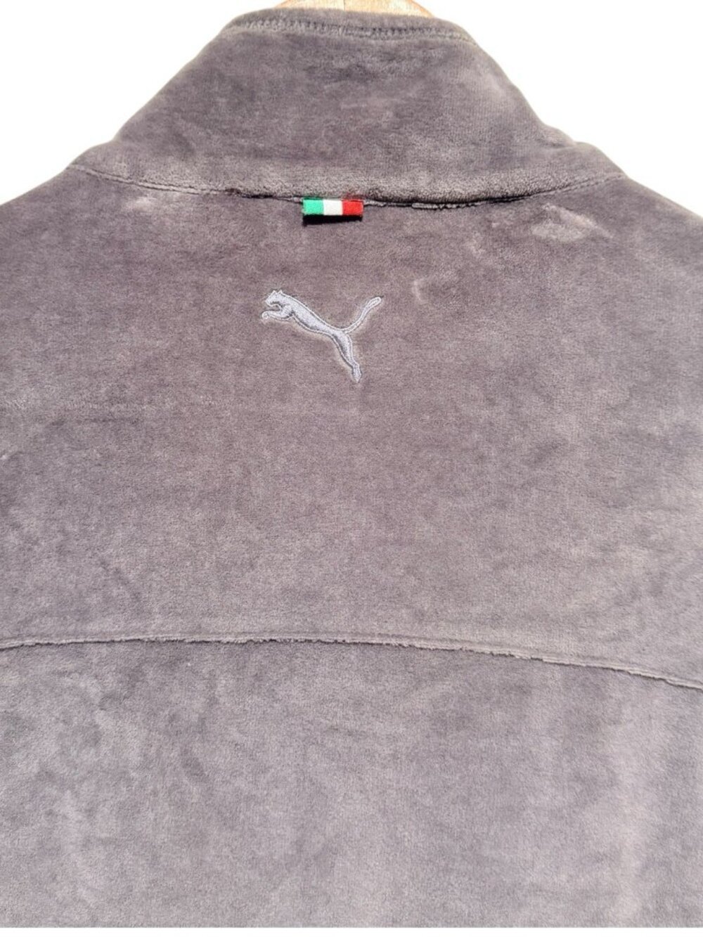 Puma x Scuderia Ferrari F1 Mens XL Gray Velour Zip Track Racing Jacket - Picture 9 of 11